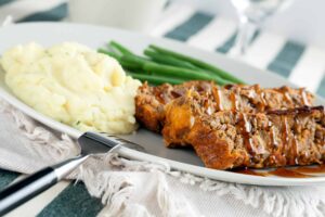 Vegan Lentil Walnut Loaf with Gravy