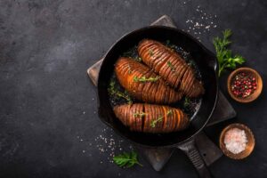 Hasselback Butternut Squash with Walnut Miso Glaze