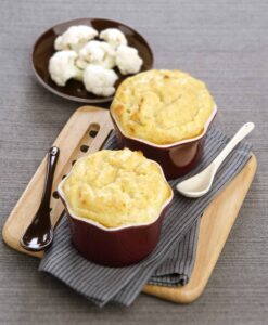 Cauliflower and Goat Cheese Souffle