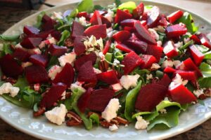 Roasted Beet Salad with Goat Cheese and Toasted Pecans